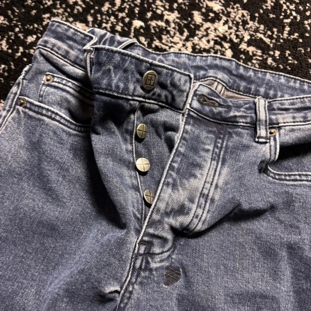 Ksubi Mens Distressed Skinny Jeans Blue Denim Size 29 Button Fly Distressed
